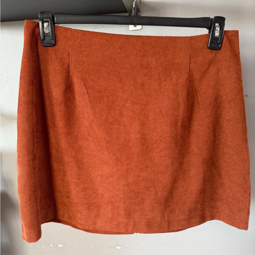 SHEIN Vibrant Rust Orange Mini Skirt